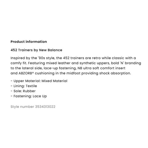 NEW BALANCE 452 Retro Chunky Streetwear Sneakers White/Black/Red - Unisex M9/W11 - Picture 11 of 11